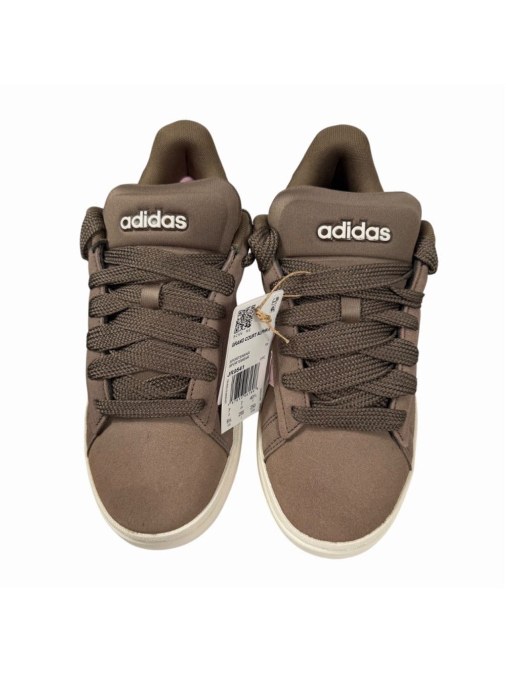 adidas Grand Court Alpha Brown with Pink Stripes Skater Shoe Women's Size. 8.5 - Picture 4 of 8